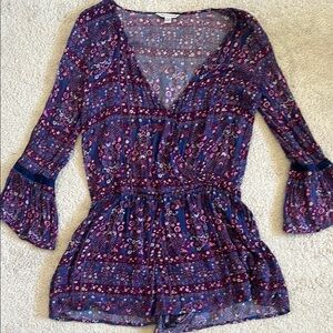 Floral Print Women's Romper